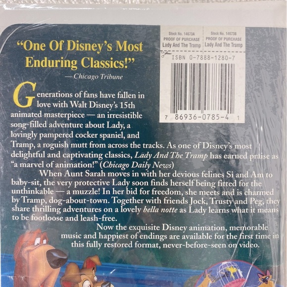 Vintage Disney Lady And The Tramp VHS Movie - Picture 10 of 11